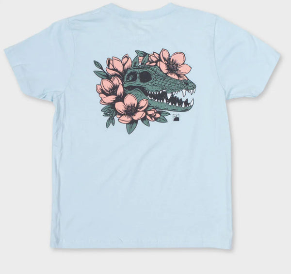 Flomotion youth gator grunge tee blue