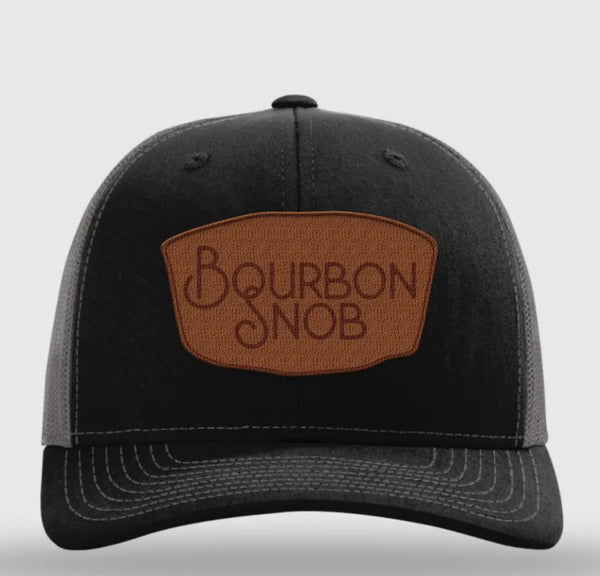 Bourbon Snob Bourbon Whiskey Leather Patch Hat