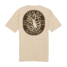 Local boy vintage crest latte t-shirt