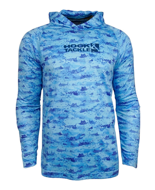 Hook & tackle billfish fishing hoodie blue