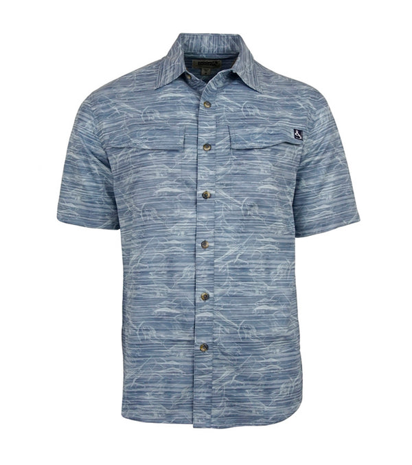 Hook & Tackle offshore fishing gray stone vented shirt
