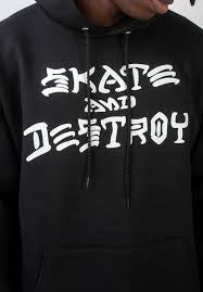 Thrasher sk8 and destroy hoodie black