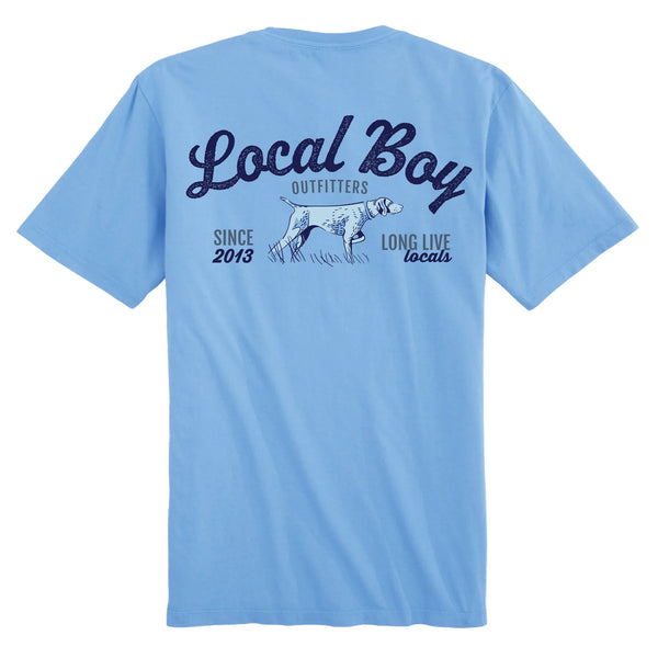 Local boy youth bird dog arch ss tee washed denim