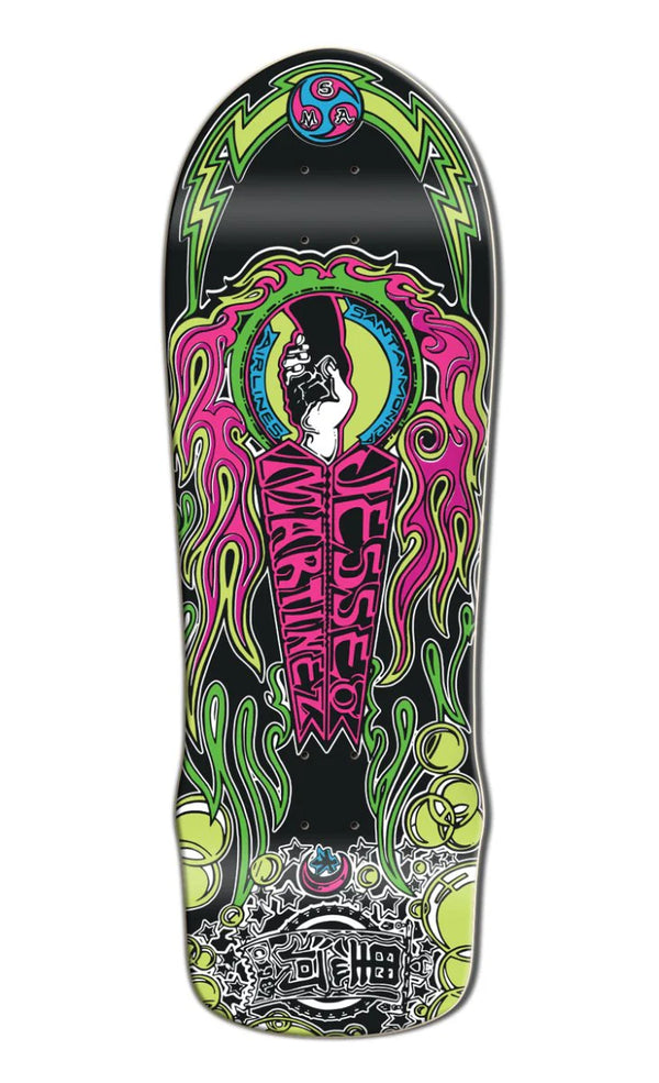 SMA martinez handshake, black dip, skateboard deck