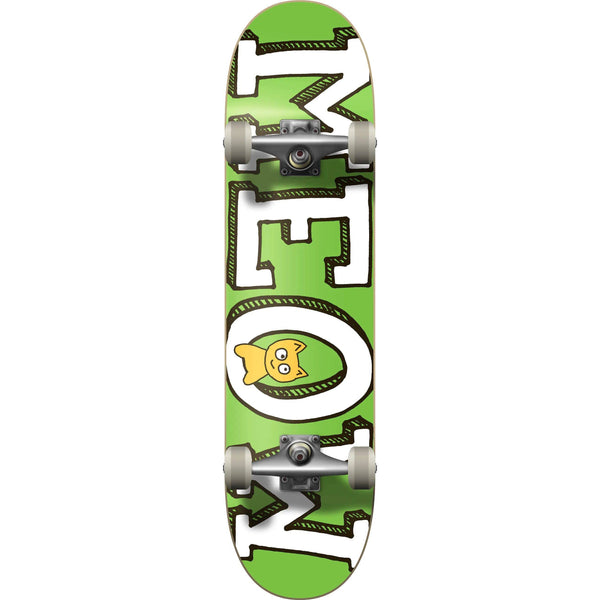 Meow logo green complete skateboard 7.75