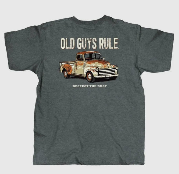 Old guys rule Rusty truck tee dark heather