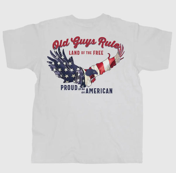 Old guys rule American eagle pocket tee white