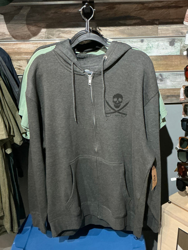 Haggard Pirate Skulled Zip Up Hoodie