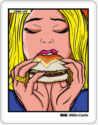 DGK X White Castle crave life sticker