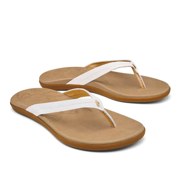 Olukai Women’s Honu Bright White/Golden Sand