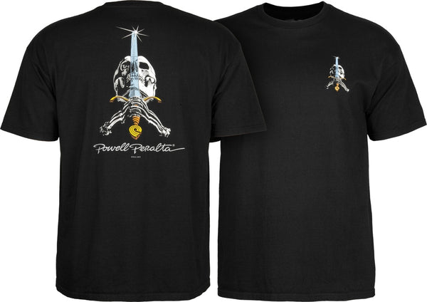 POWELL CLASSIC SKULL & SWORD BLACK SS