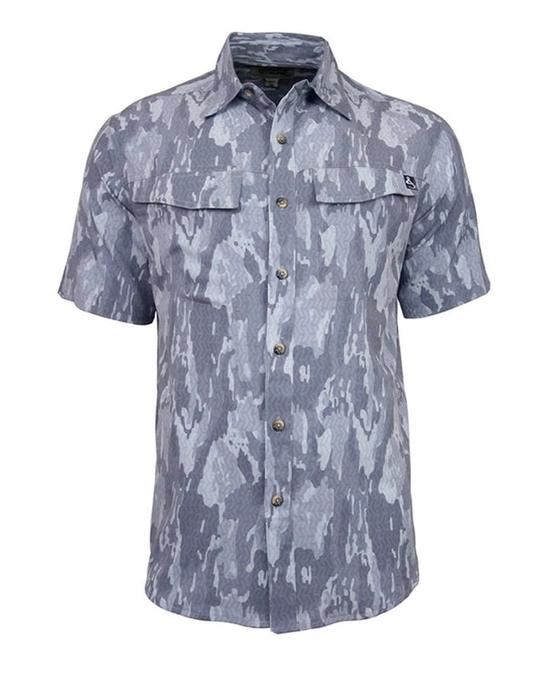 Hook & Tackle Geo Camo Stretch Short Sleeve Fishing Shirt