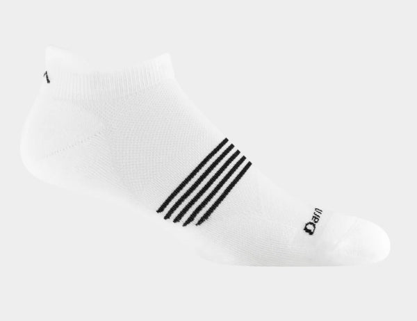 Darn Tough Men's Element No Show Tab Lightweight Running Socks White
