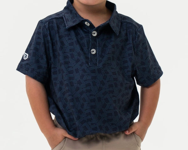 Burlebo Youth Performance Polo Stars & Stripes Navy