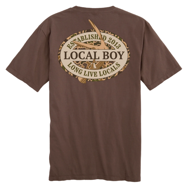 Local Boy Youth Old School Antler Oval T-Shirt