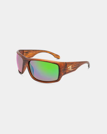 Eyeking Salt Life - Sport Wrap Sunglasses - Satin Brown Wood Grain Frame