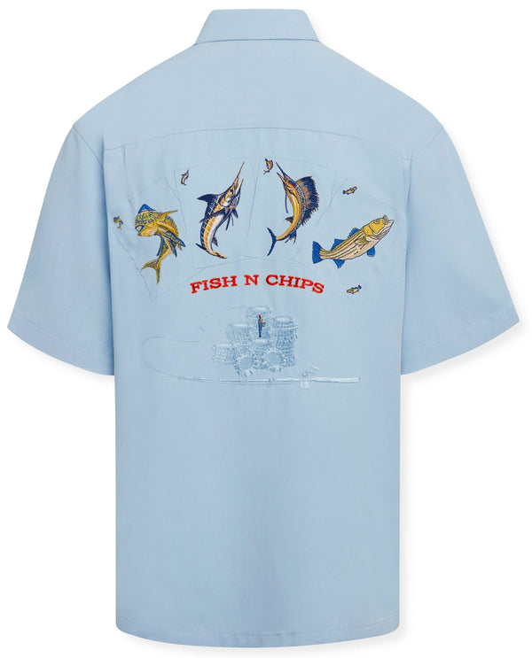 Bamboo Cay Fish N Chips Men’s Embroidered Shirt