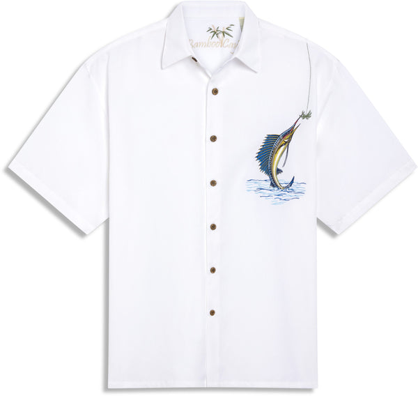 Bamboo Cay Hooked On Palm Men’s Embroidered Shirt