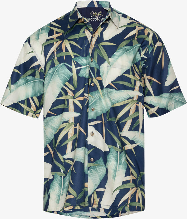 Bamboo Cay Banana Leaf Men’s Short Sleeve Button Up Shirt