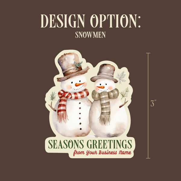 Christmas Watercolor Souvenir Sticker with Custom Text