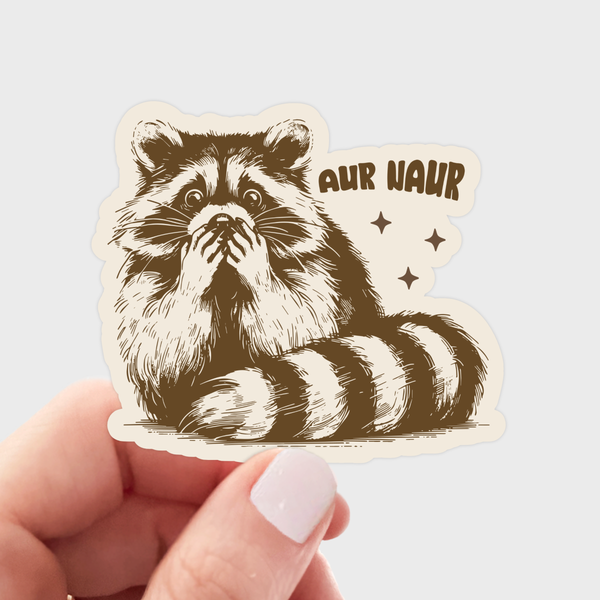 Aur Naur Sticker - raccoon, street cat, trashy, trash, funny