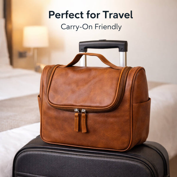 GENTS Beard Care Kit for Men with Faux Leather Travel Bag