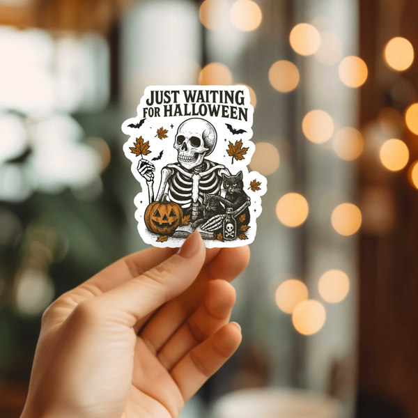 Funny Waiting For Halloween Vinyl Sticker