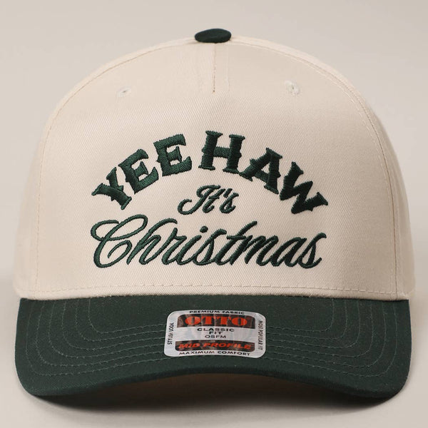 YEE HAW IT'S CHRISTMAS Embroidery Two-Tone Trucker Hat