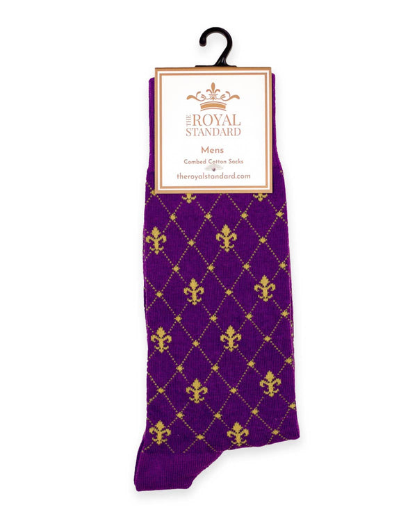 Men's Clovis Socks   Purple/Gold   One Size