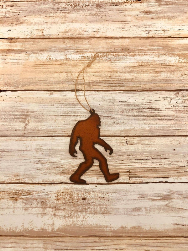 Bigfoot Yeti Rustic Sasquatch Rustic Metal Ornament