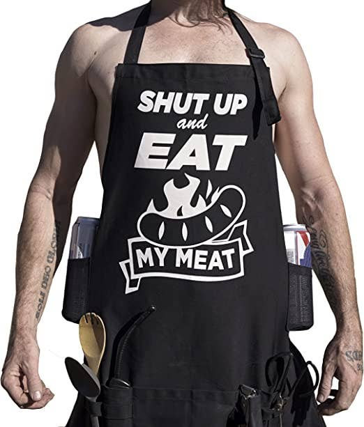 NOWHERE AMERICA - 'SHUT UP & EAT' - Funny BBQ Apron