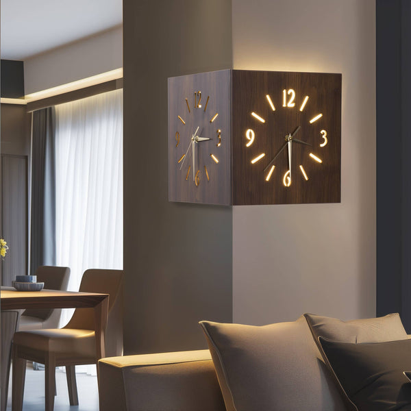 Solid Wood Wall Corner Clocks