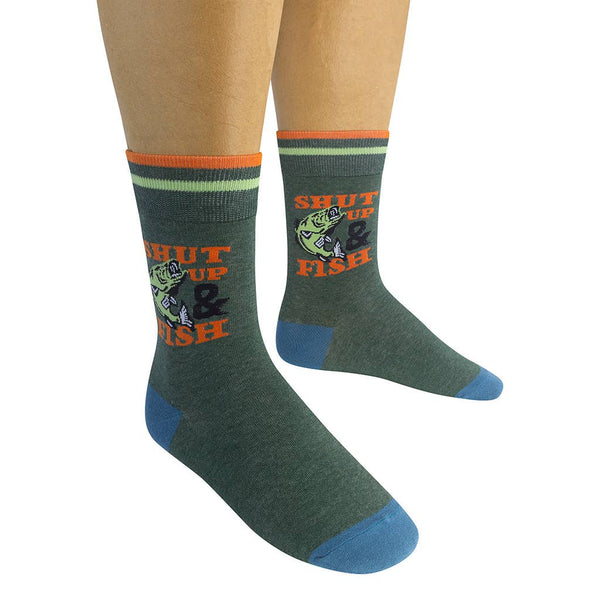 Shut Up & Fish Socks | Fishing | Funny Unisex | Funatic