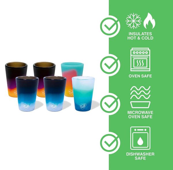 1.5 oz Silicone Silipint Shot Glass - Stars and Stripes
