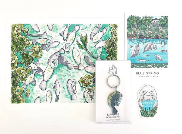 Locals Only Manatee Sticker