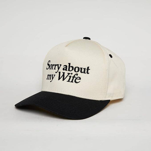 Two Tone Cap - Sorry About My Wife - Black/Beige