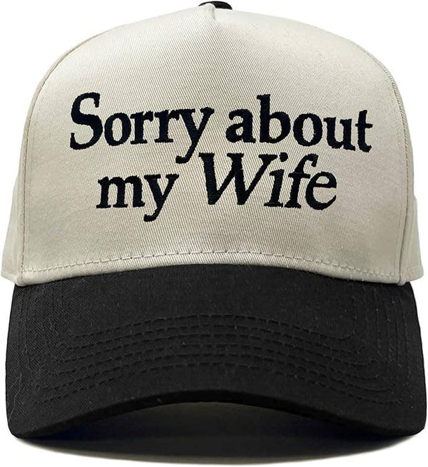 Two Tone Cap - Sorry About My Wife - Black/Beige