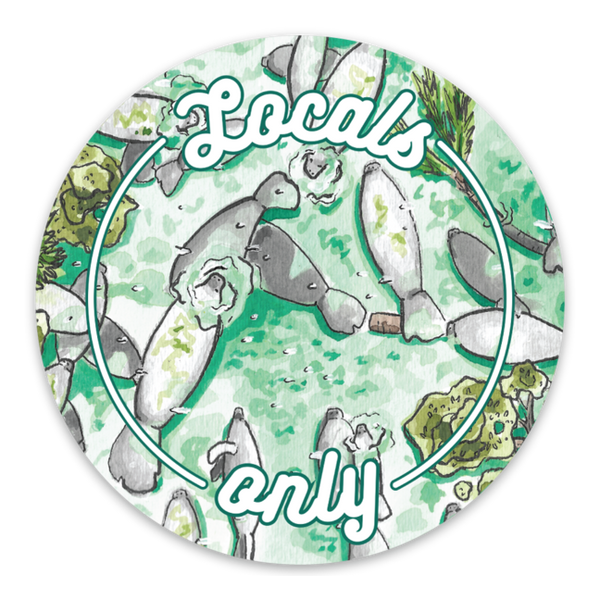 Locals Only Manatee Sticker