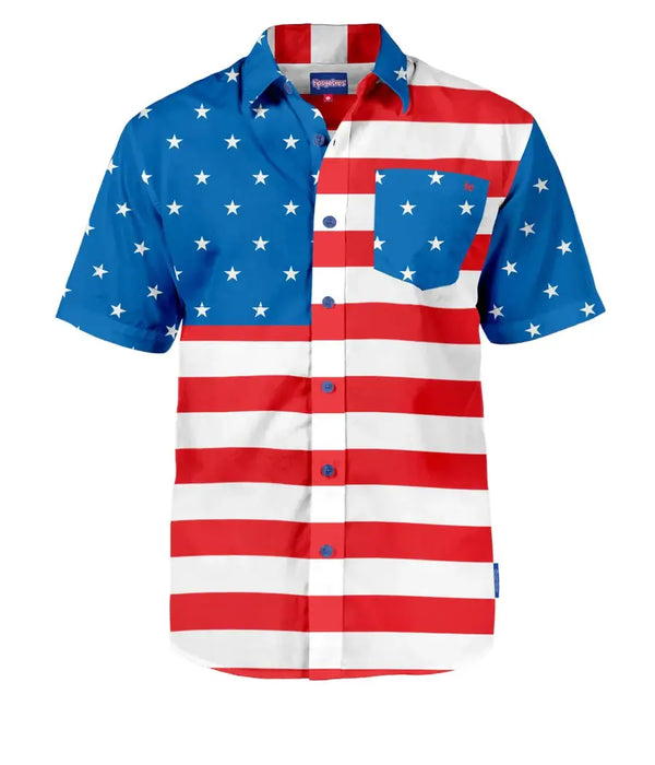 American Flag Button Down Shirt - Men's Patriotic Shirt