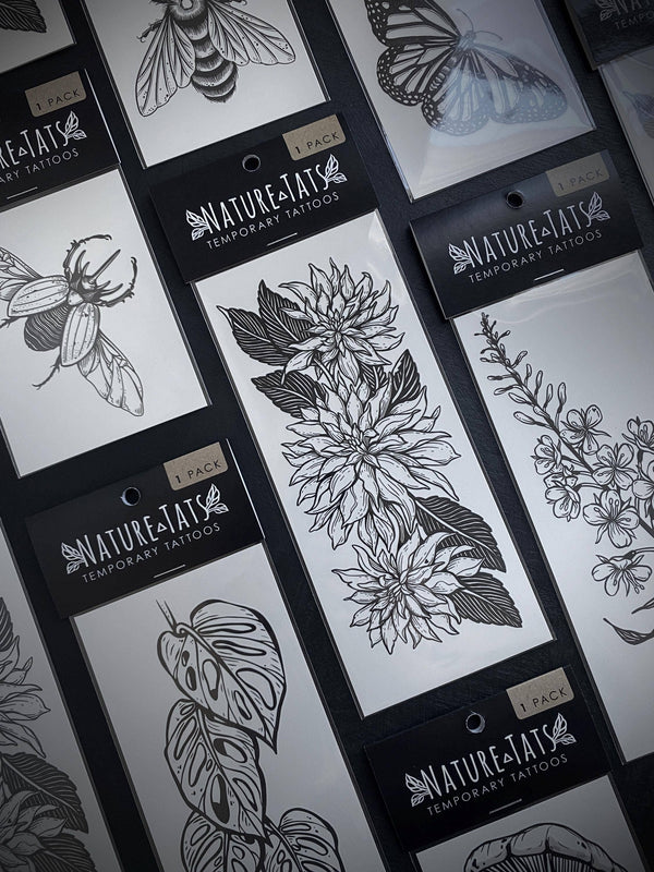 Dahlia Flower Temporary Tattoo