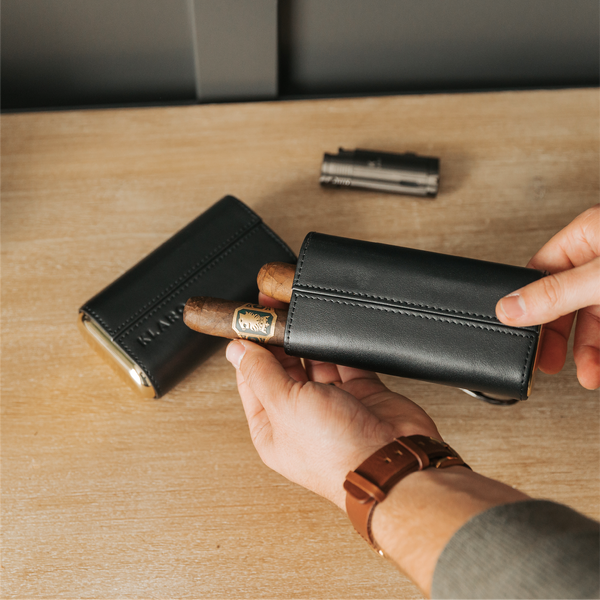 Premium 3 Cigar Travel Case - Black