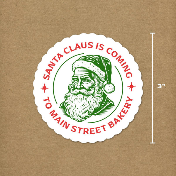 Santa Claus Souvenir Sticker with Your Custom Text
