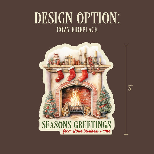 Christmas Watercolor Souvenir Sticker with Custom Text