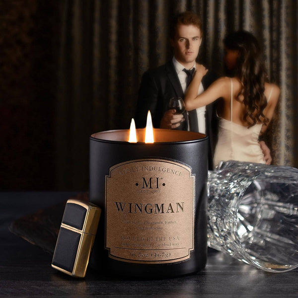 Wingman 2-Wick Scented Jar Candle, Soy Blend Wax, 16.5oz