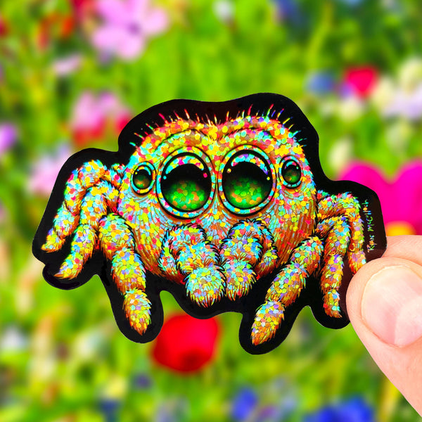 GLITTER STICKER: Jumping Spider Sticker