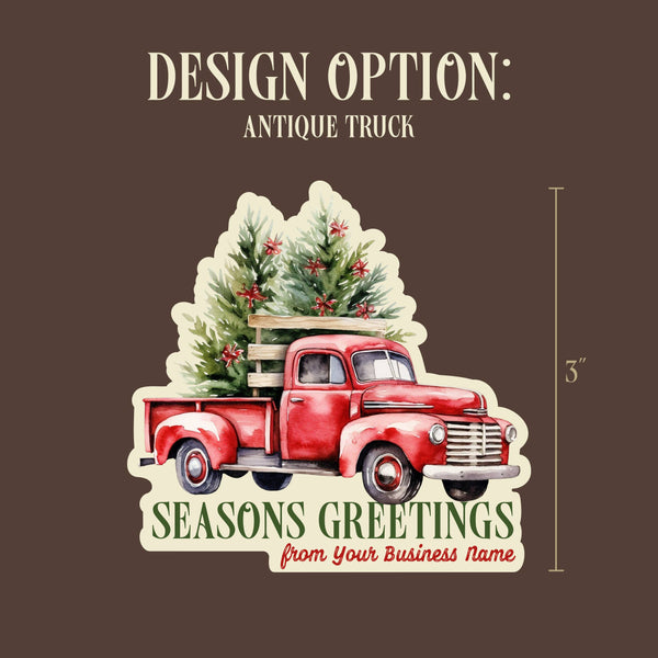 Christmas Watercolor Souvenir Sticker with Custom Text