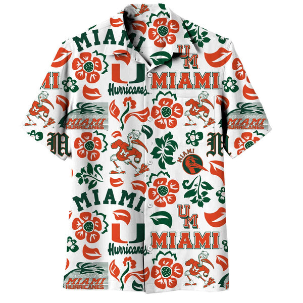 Miami Hurricanes Men's Vault Floral Shirt