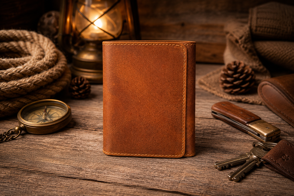 Leather Wallet for Men Handcrafted Distressed Trifold Wallet