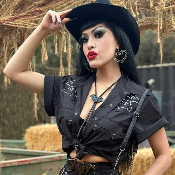 Bat Bone White Western Shirt