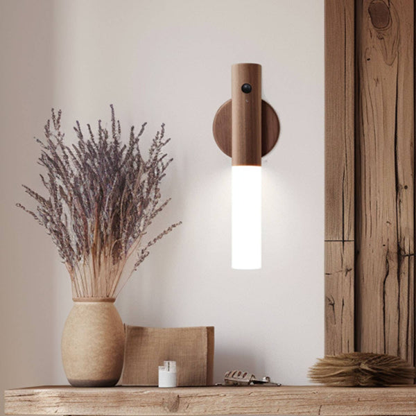 360° Rotatable Portable Wooden Wall Light